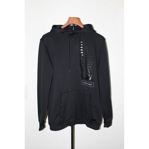 Under Armour Men's ColdGear Black Vertical Logo Pullover Hoodie Large Loose Fit